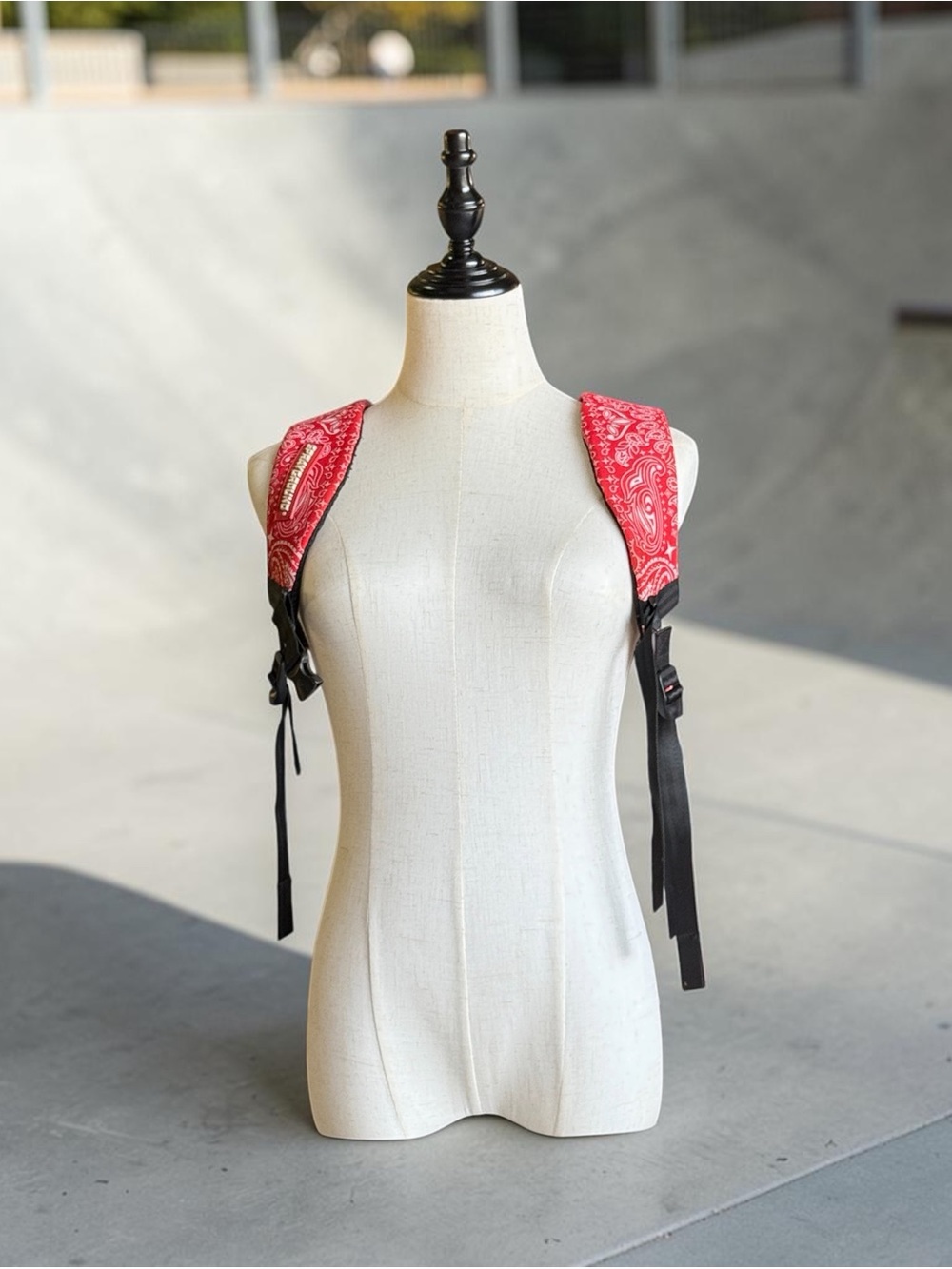 SPRAYGROUND Red Bandana Print Drawstring Backpack - Picture 2 of 16